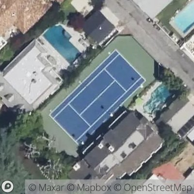Satellite view of tennis court at West San Vicente Boulevard, 90402 Santa Monica, California, United States