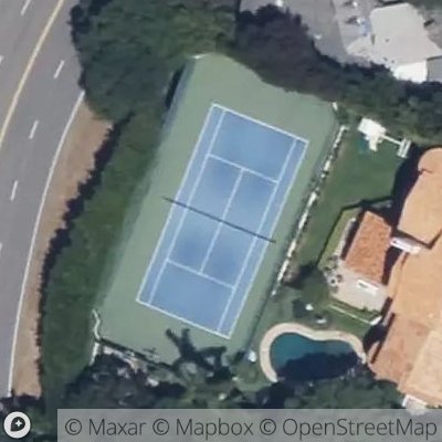 Satellite view of tennis court at West Sunset Boulevard, 90272 Los Angeles, California, United States