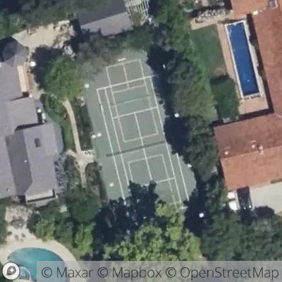 Satellite view of tennis court at West San Vicente Boulevard, 90272 Los Angeles, California, United States