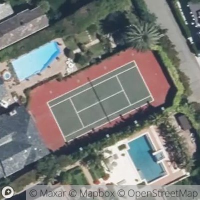 Satellite view of tennis court at 314 South Cliffwood Avenue, 90402 Los Angeles, California, United States