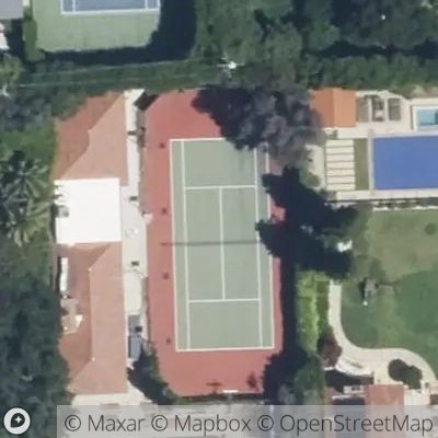 Satellite view of tennis court at 230 South Bristol Avenue, 90272 Los Angeles, California, United States