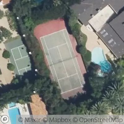 Satellite view of tennis court at West Sunset Boulevard, 90272 Los Angeles, California, United States