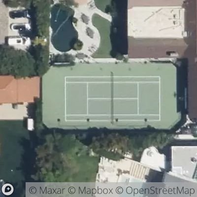 Satellite view of tennis court at 101 South Cliffwood Avenue, 90272 Los Angeles, California, United States