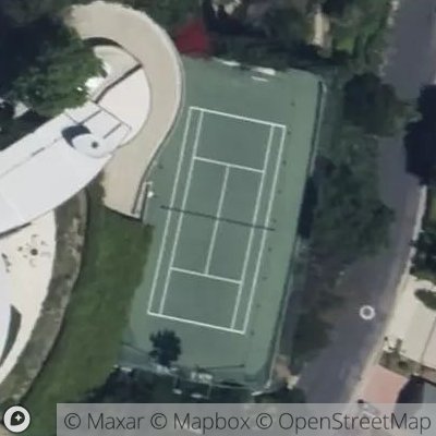 Satellite view of tennis court at Moreno Drive, 90227 Los Angeles, California, United States