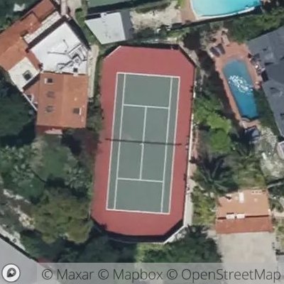 Satellite view of tennis court at Glendower Avenue, 90027 Los Angeles, California, United States
