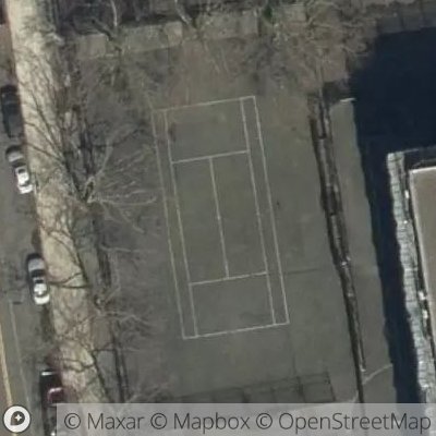 Satellite view of tennis court at 20 North Portland Avenue, Brooklyn, New York 11205, United States