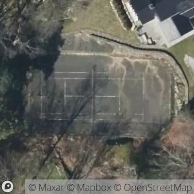 Satellite view of tennis court at 38 Rock Lane, 10528 Harrison, New York, United States