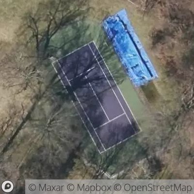 Satellite view of tennis court at 351 Woodlands Road, 10528 Harrison, New York, United States