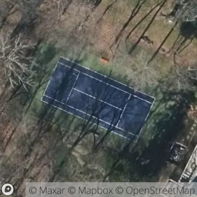 Satellite view of tennis court at 76 Pleasant Ridge Road, 10528 Harrison, New York, United States