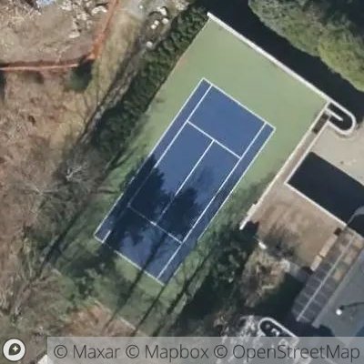 Satellite view of tennis court at 65 Woodlands Road, 10528 Harrison, New York, United States