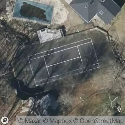 Satellite view of tennis court at 360 Sterling Road, 10528 Harrison, New York, United States