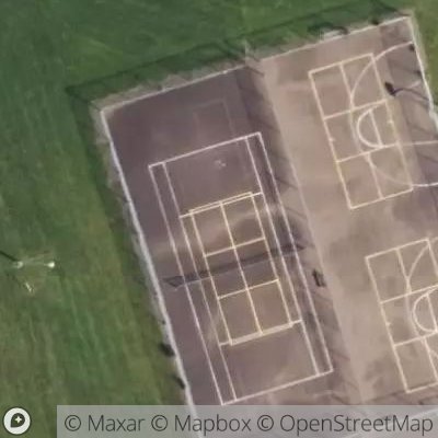 Satellite view of tennis court at 101 Traynor Street, Riverview, New Brunswick E1B 3B1, Canada