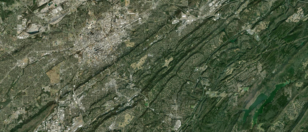 Satellite view of the Birmingham scan area