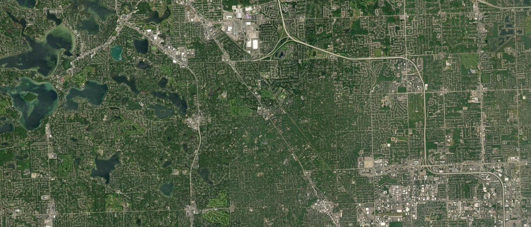 Satellite view of the Bloomfield Hills scan area