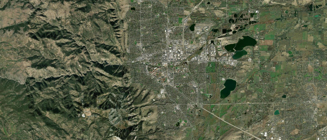 Satellite view of the Boulder scan area