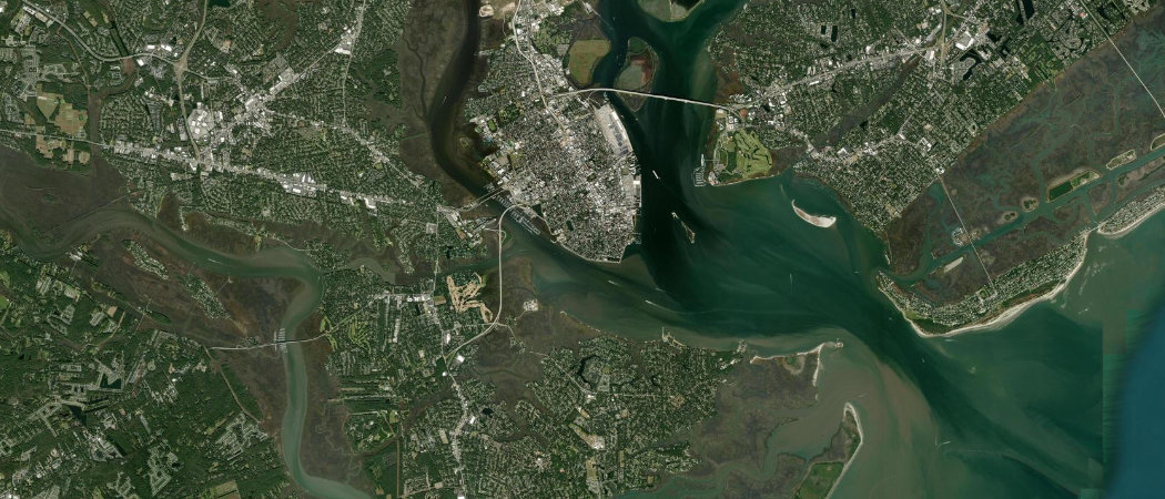 Satellite view of the Charleston scan area