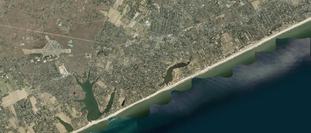 Satellite view of the East Hampton scan area
