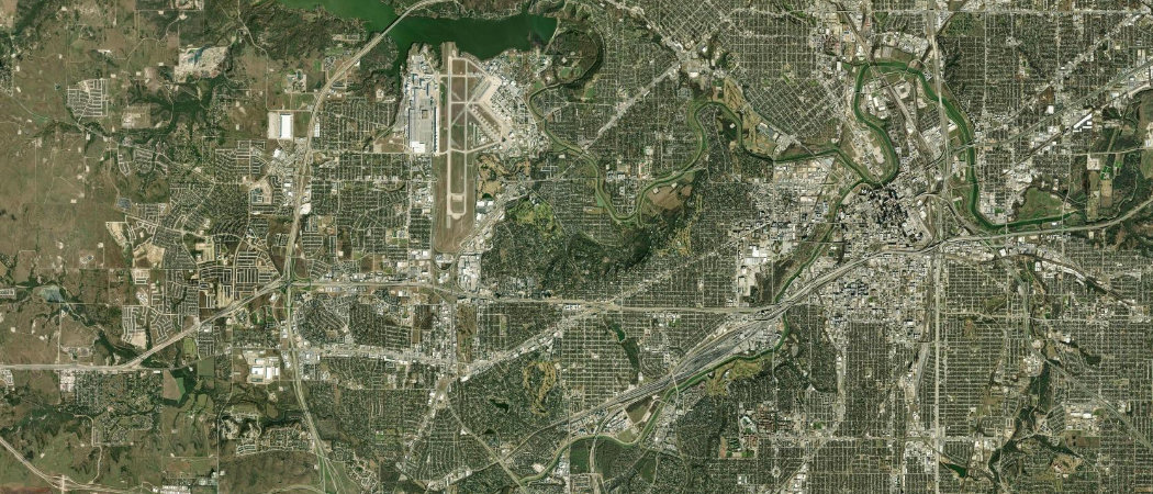 Satellite view of the Fort Worth scan area