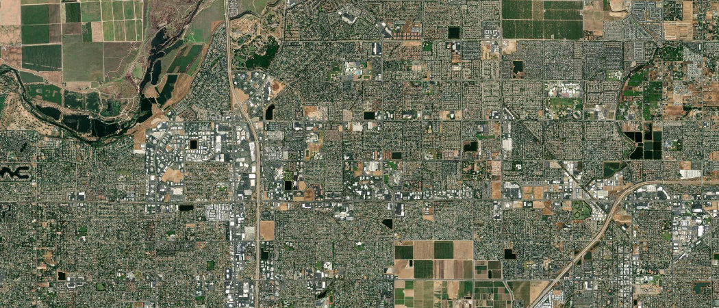 Satellite view of the Fresno scan area