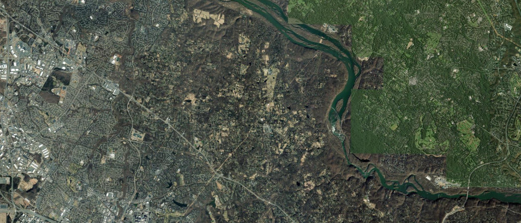 Satellite view of the Great Falls scan area