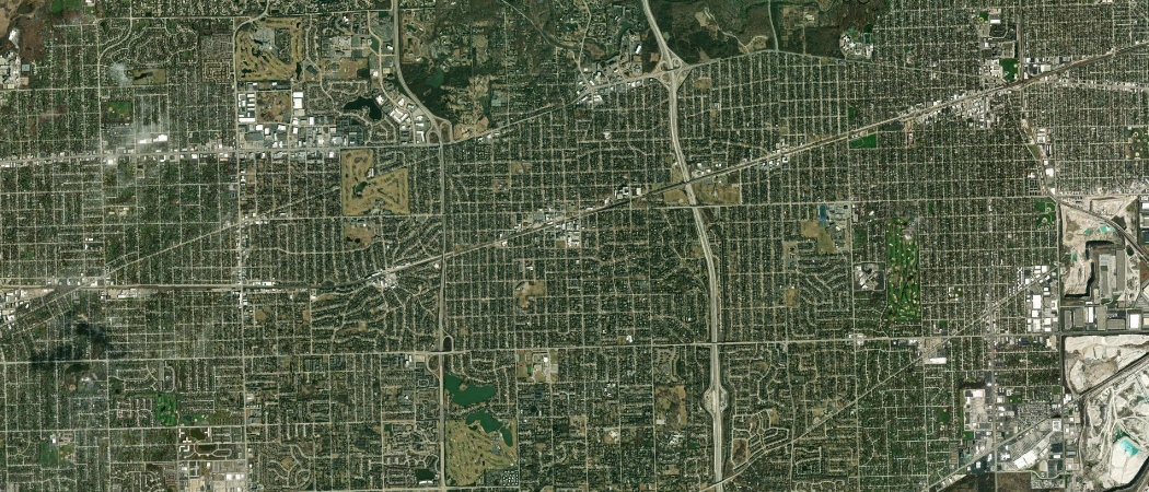 Satellite view of the Hinsdale scan area