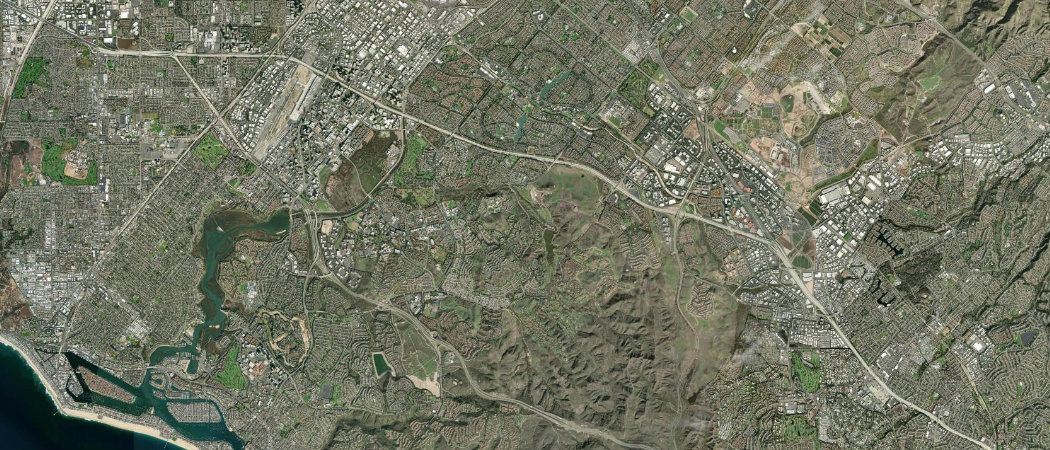 Satellite view of the Irvine scan area