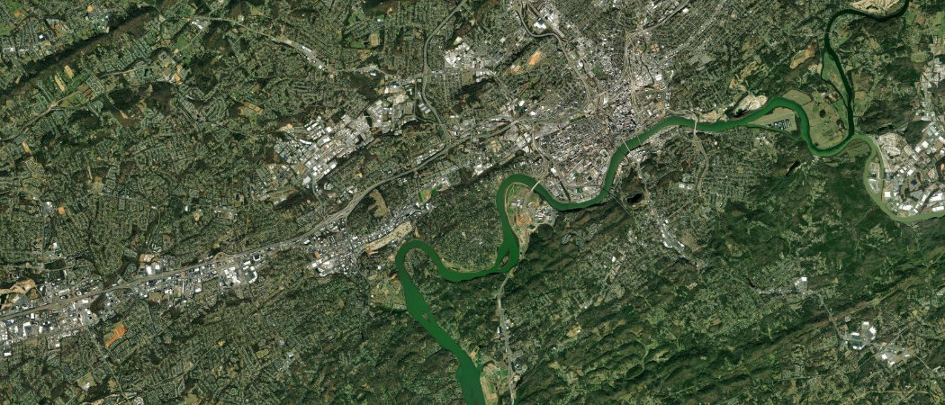 Satellite view of the Knoxville scan area