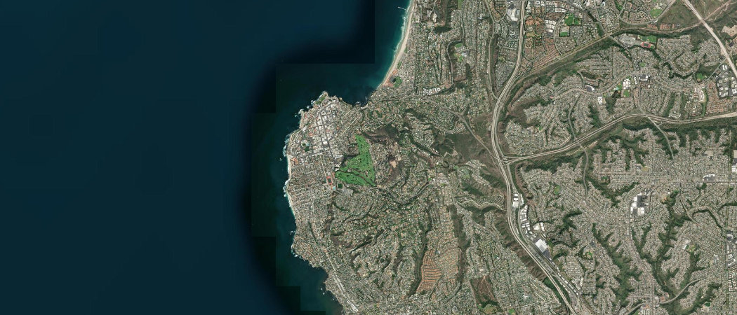 Satellite view of the La Jolla scan area