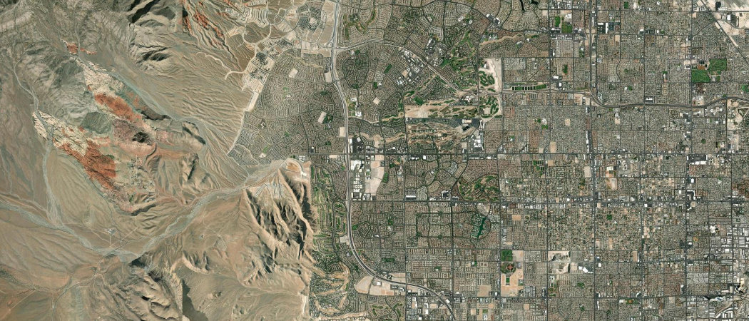 Satellite view of the Las Vegas scan area