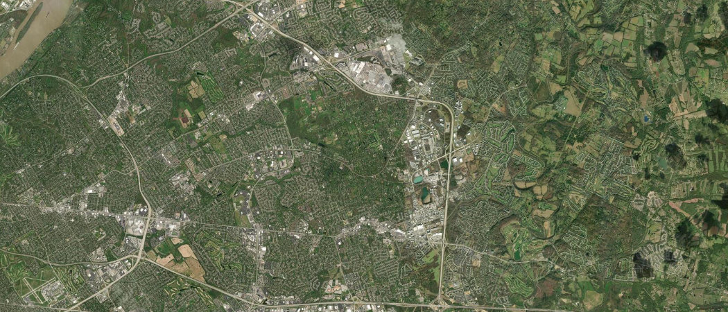 Satellite view of the Louisville scan area