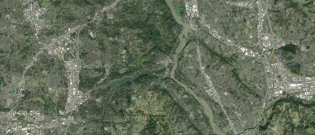 Satellite view of the Milwaukie scan area