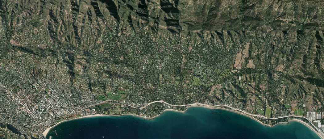 Satellite view of the Montecito scan area