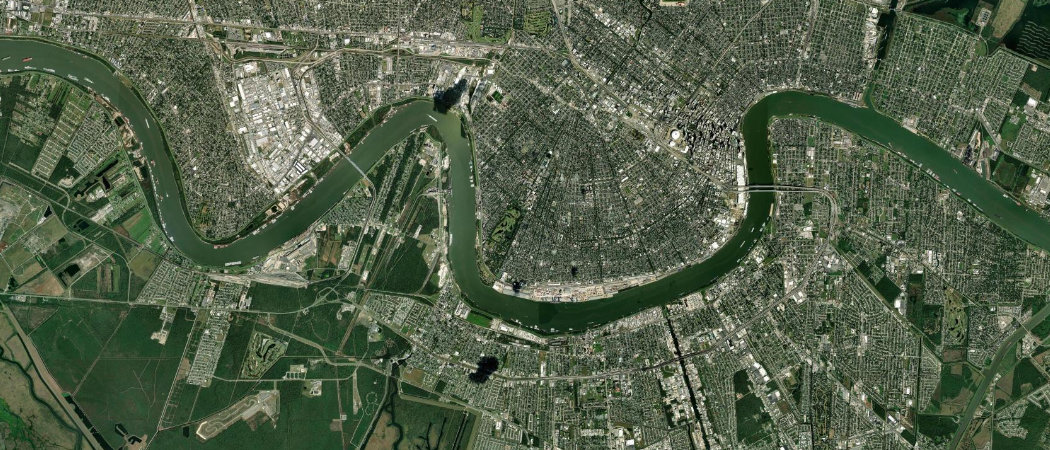 Satellite view of the New Orleans scan area