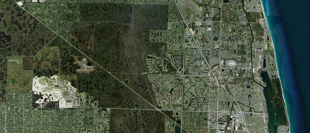 Satellite view of the Palm Beach Gardens scan area