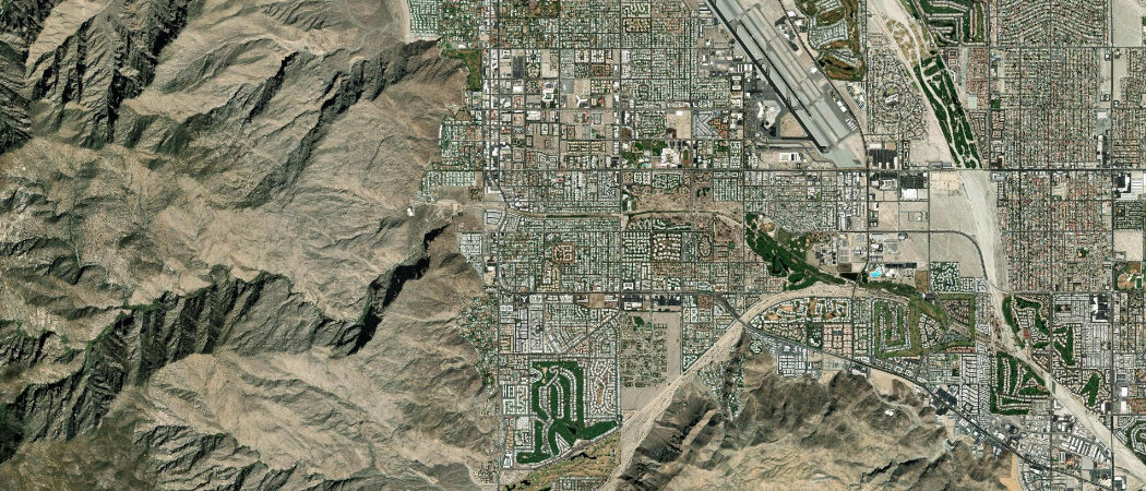 Satellite view of the Palm Springs scan area