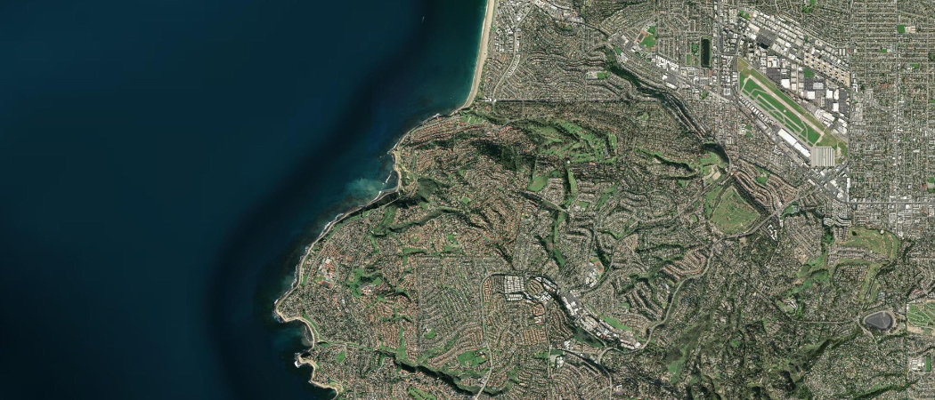 Satellite view of the Palos Verdes Estates scan area