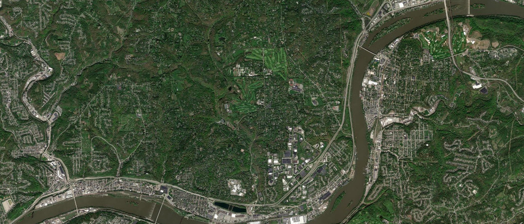 Satellite view of the Pittsburgh scan area