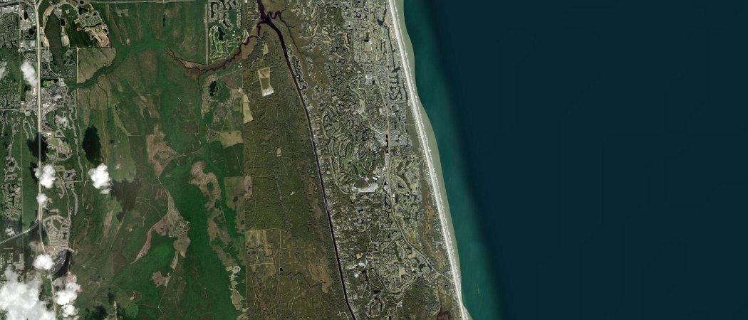 Satellite view of the Ponte Vedra Beach scan area