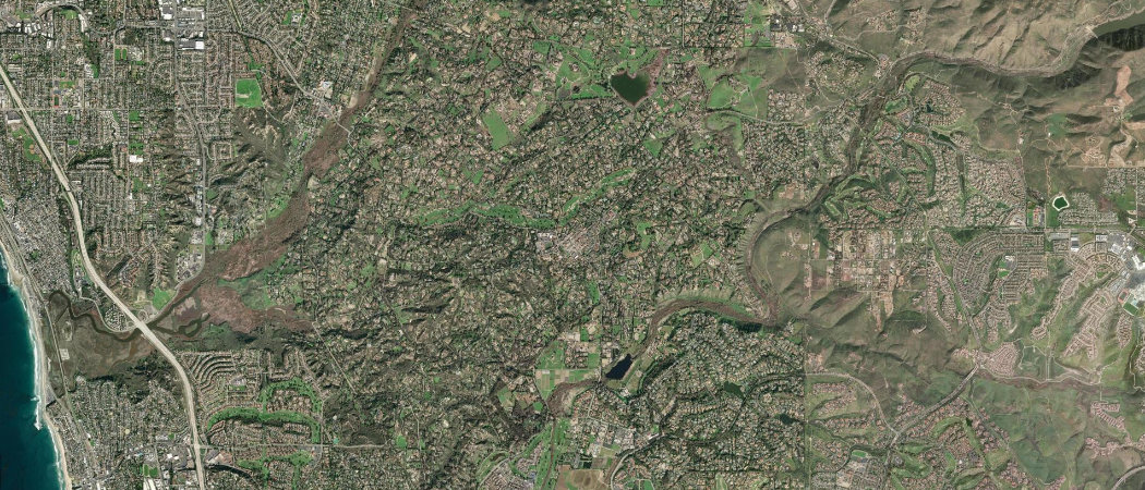 Satellite view of the Rancho Santa Fe scan area
