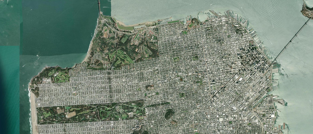 Satellite view of the San Francisco scan area
