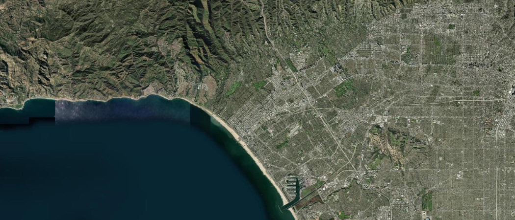 Satellite view of the Santa Monica scan area