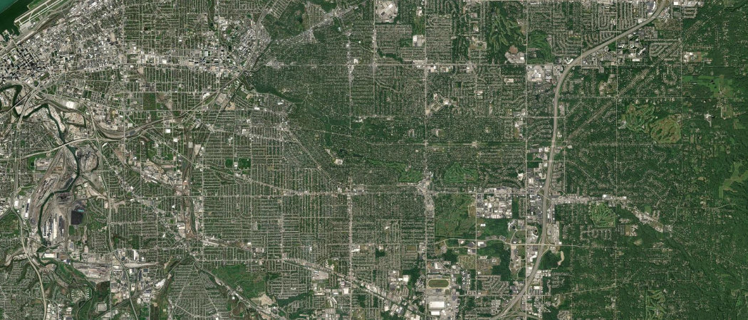 Satellite view of the Shaker Heights scan area