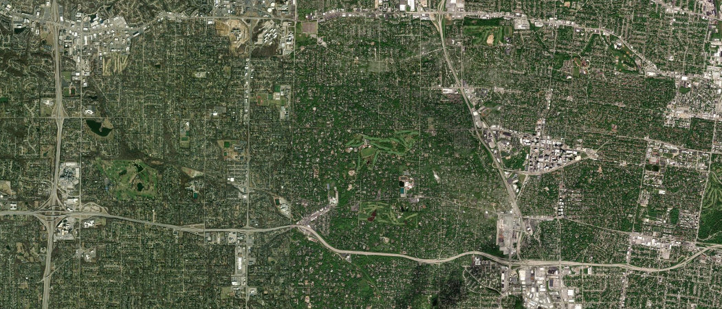 Satellite view of the St. Louis scan area