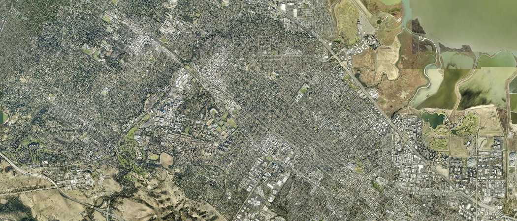 Satellite view of the Stanford scan area