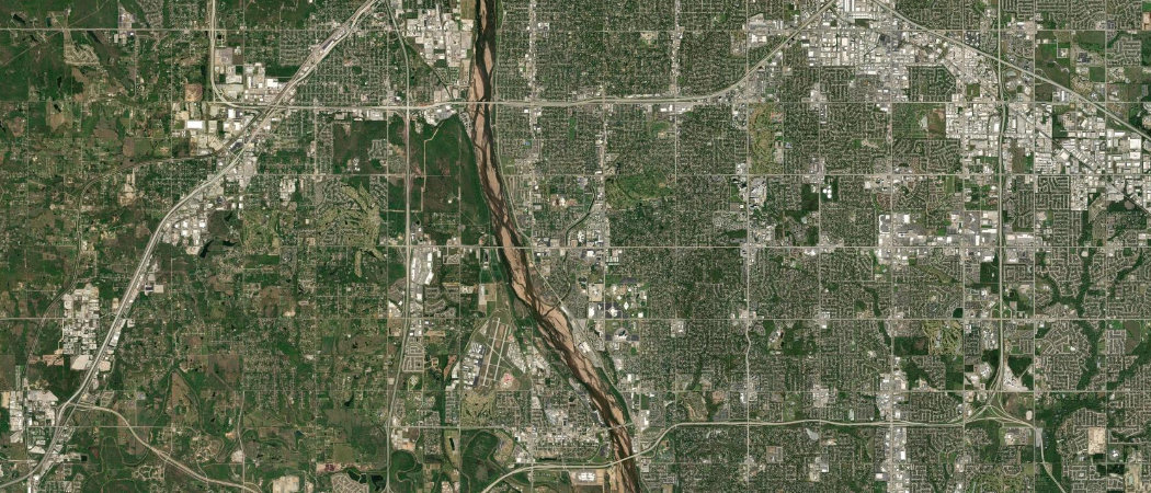 Satellite view of the Tulsa scan area