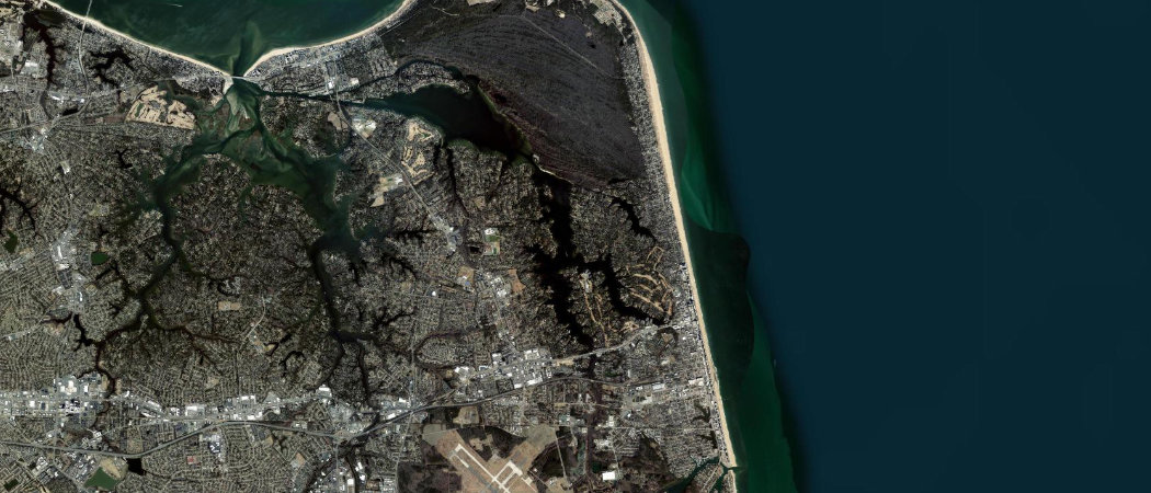 Satellite view of the Virginia Beach scan area