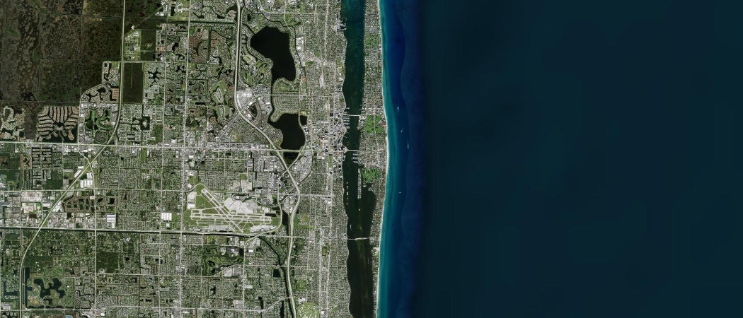 Satellite view of the West Palm Beach scan area