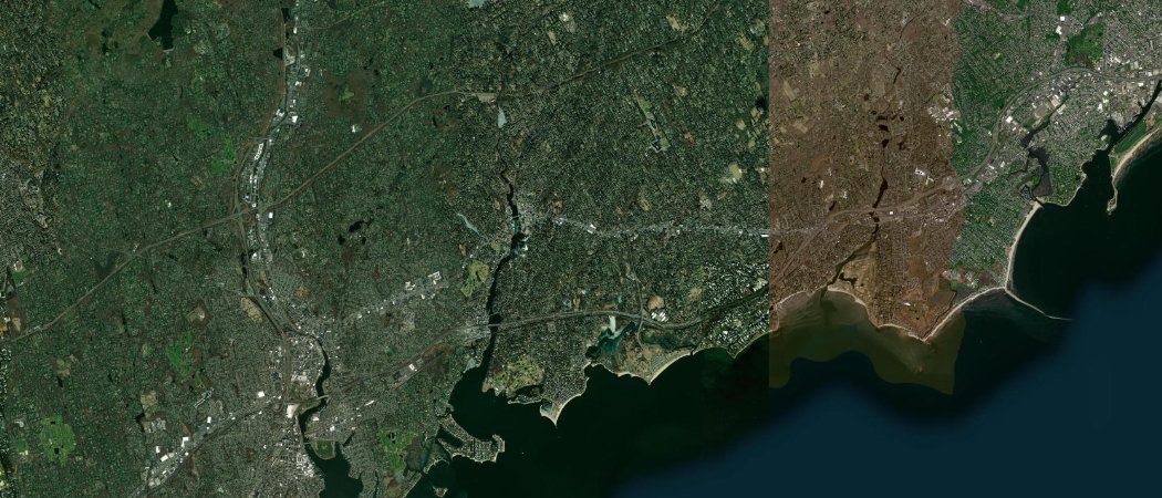 Satellite view of the Westport scan area